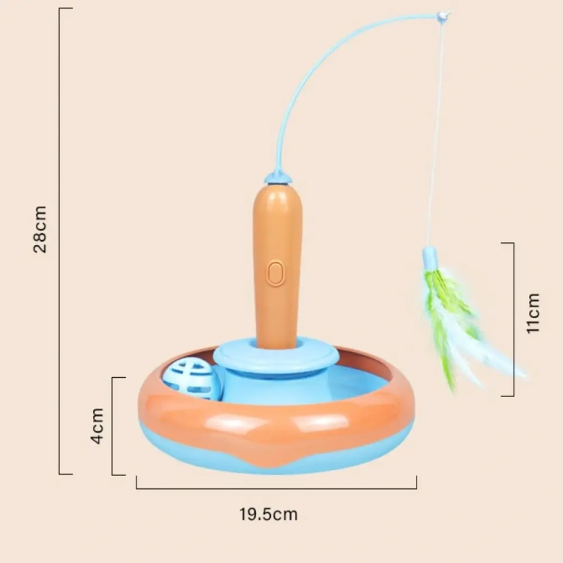 New Interactive Pet Electric Cat Toy 360° Rotating Durable Rotating Cat Turntable with Bell Cat Specific Toy Playtime