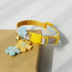 Pretty Flower Embroidery Cat Collar Pet Dog Delicate Collar