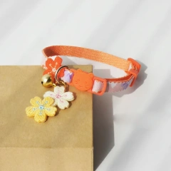 Pretty Flower Embroidery Cat Collar Pet Dog Delicate Collar