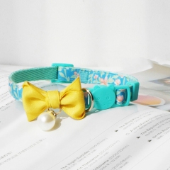 Pretty Flower Embroidery Cat Collar Pet Dog Delicate Collar