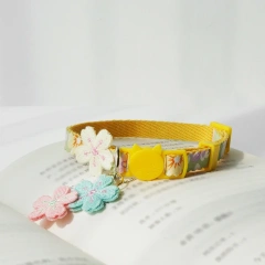Pretty Flower Embroidery Cat Collar Pet Dog Delicate Collar