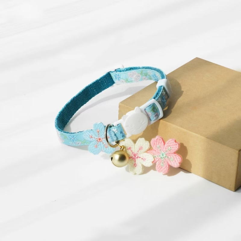 Pretty Flower Embroidery Cat Collar Pet Dog Delicate Collar