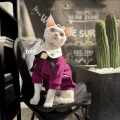 Spring And Autumn Cat And Dog Hoodies Cozy Apparel Suited For Hairless Cats  Snowy Owl Fabric Pet Clothes For Small Dog Cats