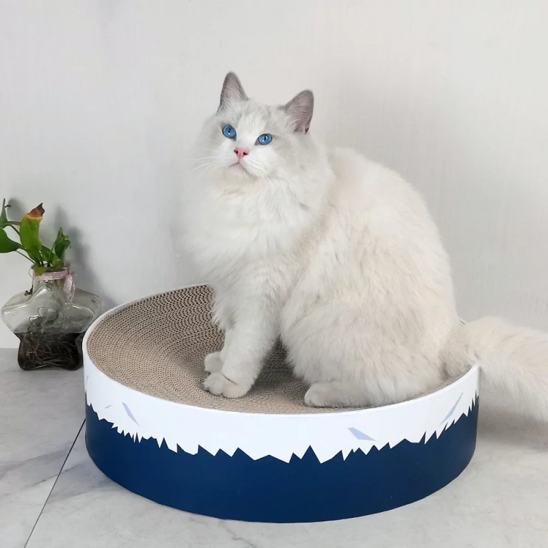 500mm Cat Furniture Scratching Board Round Shape Cat Lounger Wholesale Cardboard Cat Scratchers Corrugated