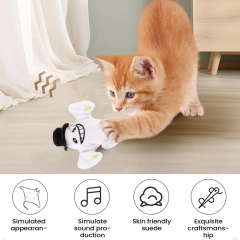 Electric Interactive Cat Toy Simulate Wing Flapping Sound Halloween Pumpkin Doll For Kitten Automatic Cat Chewing Toys Pet
