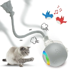 Intelligent Gravity Cat Toy Ball Electric Self-Entertainment Boredom Relief Chasing Toy with Rope Red Blue Gray Pink Soft Tails