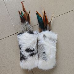 Funny Cat Plush Tail Teaser Wand Toy Kitten Cat Exercise Playing Accessories Rabbit Tail Fur Interactive