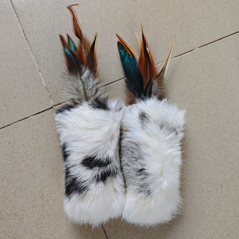 Funny Cat Plush Tail Teaser Wand Toy Kitten Cat Exercise Playing Accessories Rabbit Tail Fur Interactive
