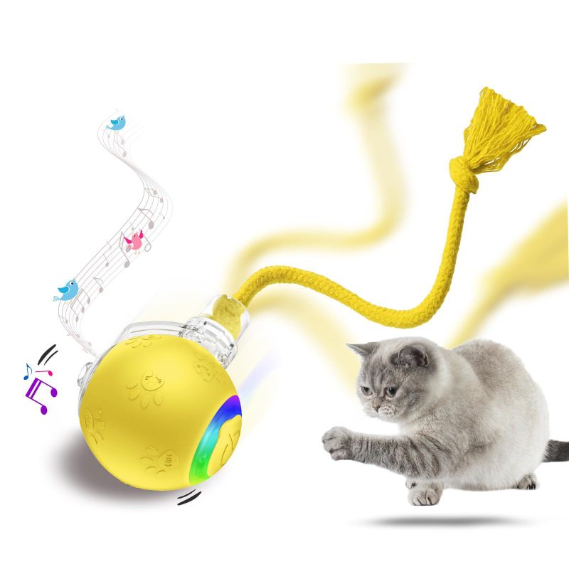 Intelligent Gravity Cat Toy Ball Electric Self-Entertainment Boredom Relief Chasing Toy with Rope