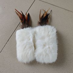 Funny Cat Plush Tail Teaser Wand Toy Kitten Cat Exercise Playing Accessories Rabbit Tail Fur Interactive