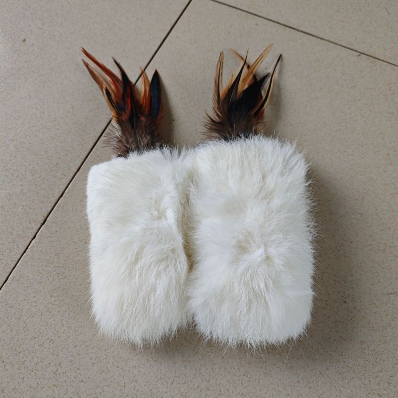 Funny Cat Plush Tail Teaser Wand Toy Kitten Cat Exercise Playing Accessories Rabbit Tail Fur Interactive