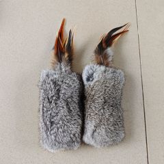 Funny Cat Plush Tail Teaser Wand Toy Kitten Cat Exercise Playing Accessories Rabbit Tail Fur Interactive