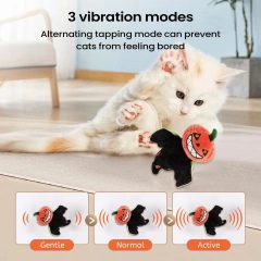 Electric Interactive Cat Toy Simulate Wing Flapping Sound Halloween Pumpkin Doll For Kitten Automatic Cat Chewing Toys Pet