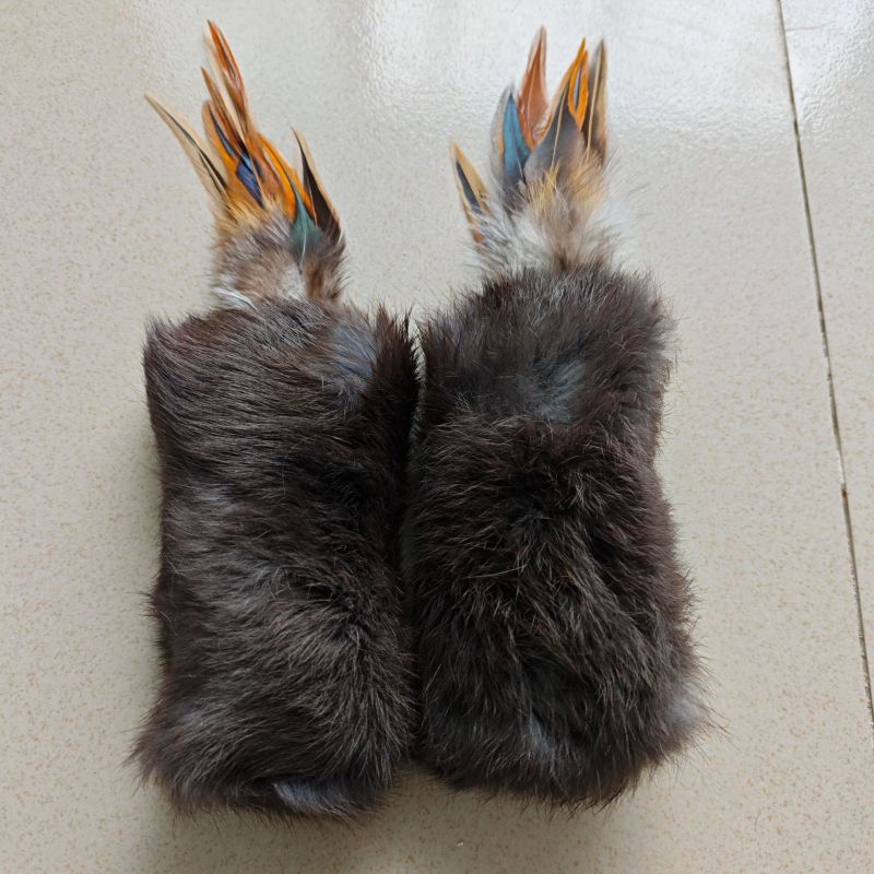 Funny Cat Plush Tail Teaser Wand Toy Kitten Cat Exercise Playing Accessories Rabbit Tail Fur Interactive