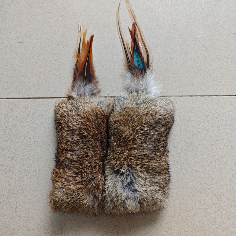 Funny Cat Plush Tail Teaser Wand Toy Kitten Cat Exercise Playing Accessories Rabbit Tail Fur Interactive