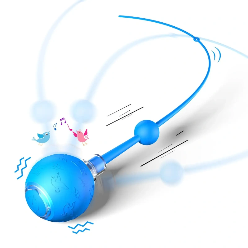 Intelligent Gravity Cat Toy Ball Electric Self-Entertainment Boredom Relief Chasing Toy with Rope Red Blue Gray Pink Soft Tails