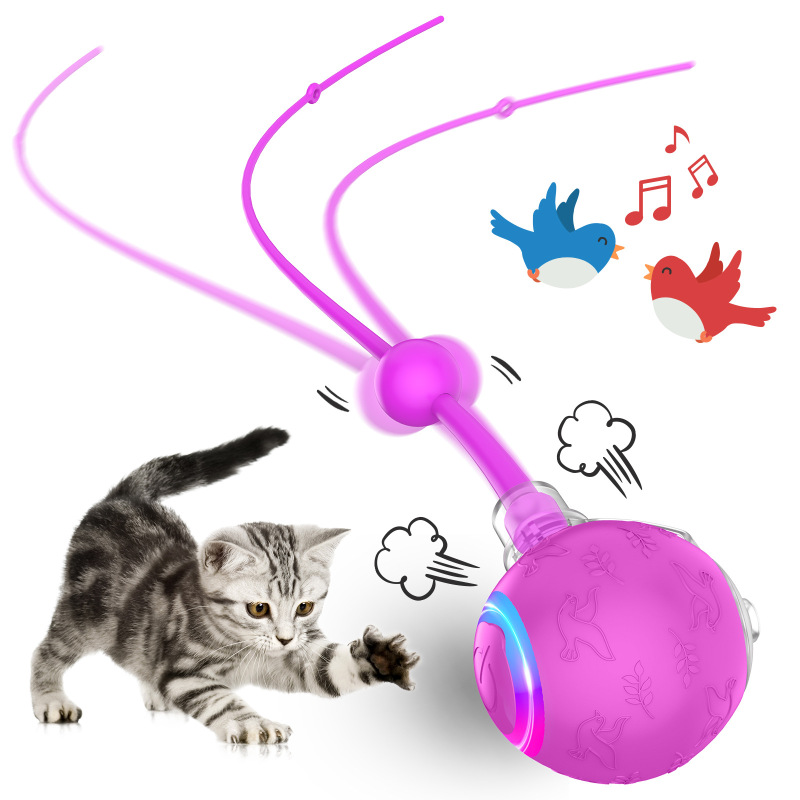 Intelligent Gravity Cat Toy Ball Electric Self-Entertainment Boredom Relief Chasing Toy with Rope