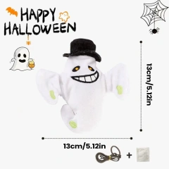 Electric Interactive Cat Toy Simulate Wing Flapping Sound Halloween Pumpkin Doll For Kitten Automatic Cat Chewing Toys Pet