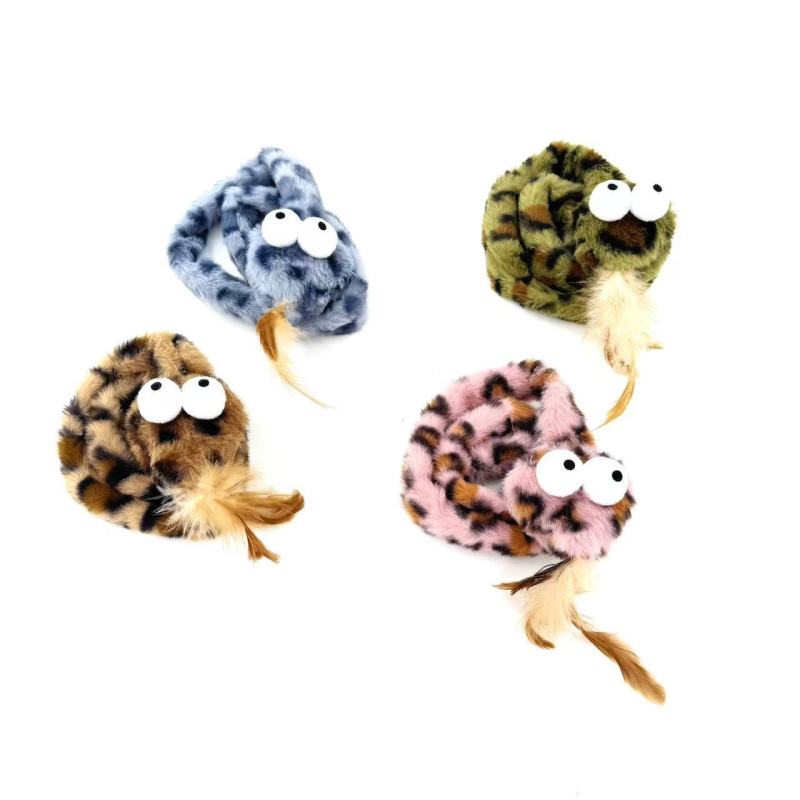 Crinkly paper leopard snake cat toy contains catnip