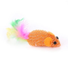Wholesale Lovely Design Mouse Shaped Pet Cat Toys with Feather