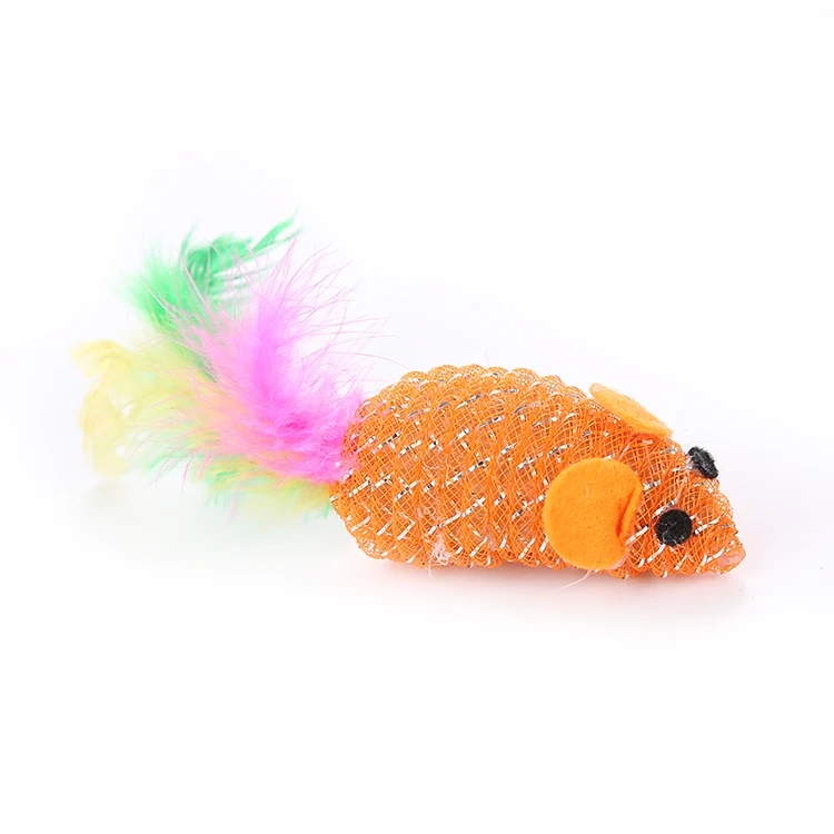 Wholesale Lovely Design Mouse Shaped Pet Cat Toys with Feather
