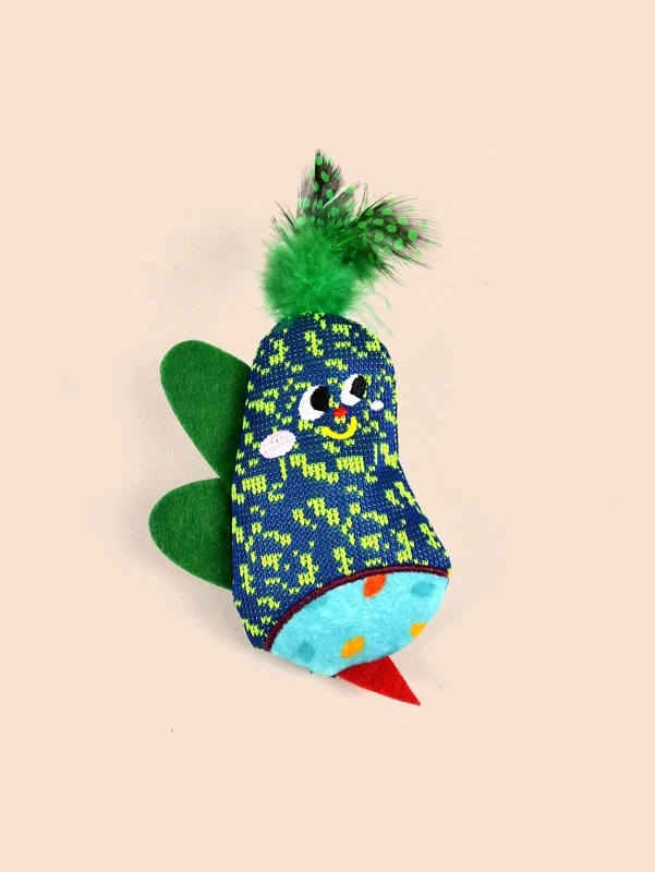 1pcs cat toy, built-in bell sound with artificial feather bee model design interactive toy for cats and dogs to chase and chew