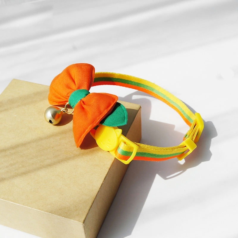 Cat bow collar to prevent suffocation