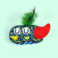 1pcs cat toy, built-in bell sound with artificial feather bee model design interactive toy for cats
