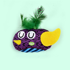 1pcs cat toy, built-in bell sound with artificial feather bee model design interactive toy for cats