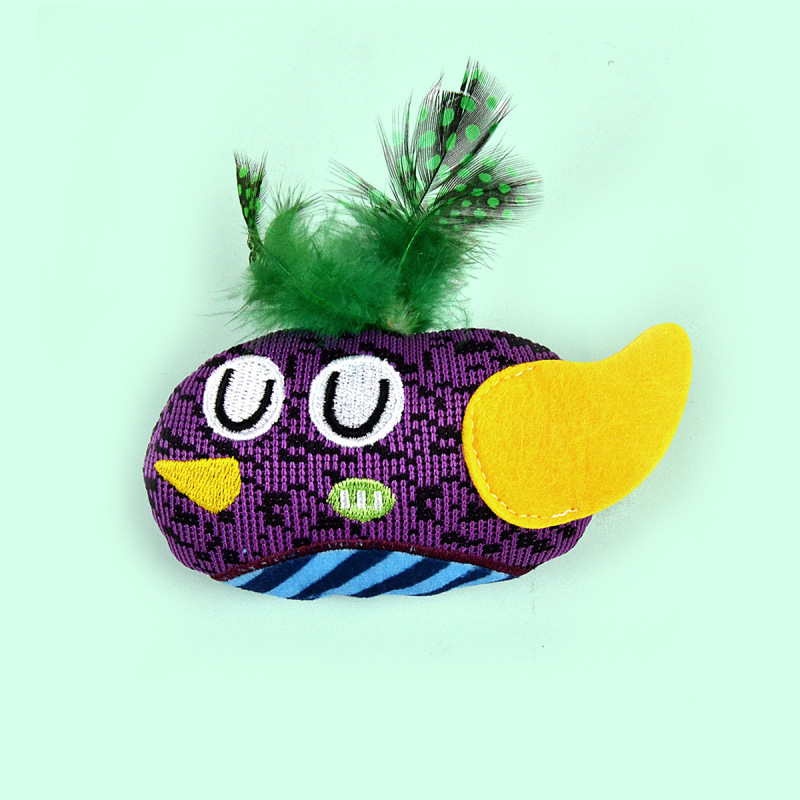 1pcs cat toy, built-in bell sound with artificial feather bee model design interactive toy for cats