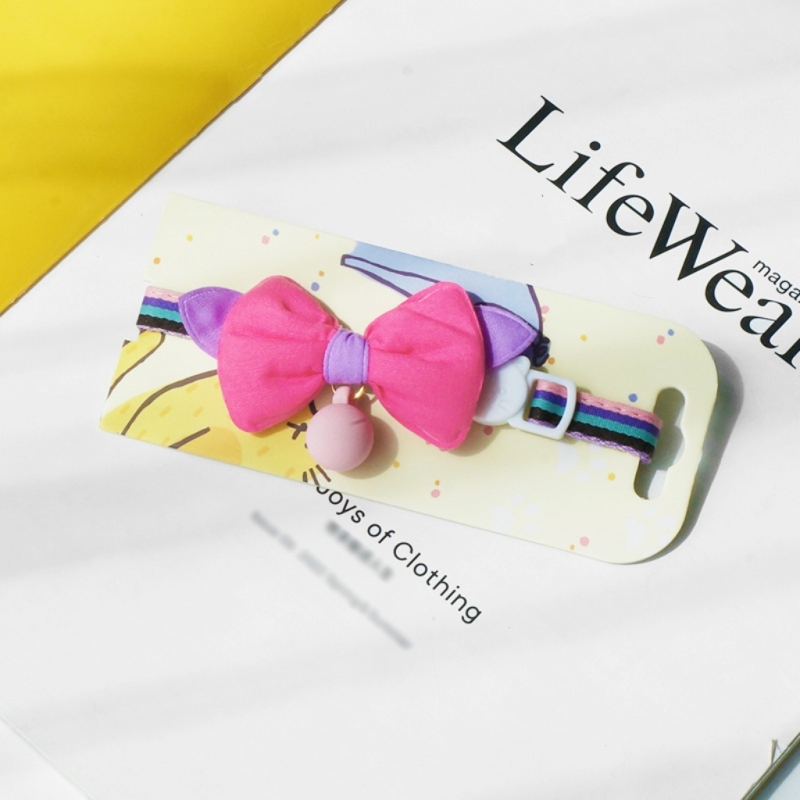 Cat bow collar to prevent suffocation