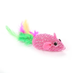 Wholesale Lovely Design Mouse Shaped Pet Cat Toys with Feather