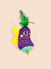 1pcs cat toy, built-in bell sound with artificial feather bee model design interactive toy for cats and dogs to chase and chew