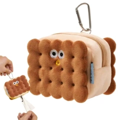 Poop Bag Holder Pet Waste Bag Holder Walking Accessory With Carabiner Clip Cookie Shape Small Pouch For Outdoor Travel Hiking