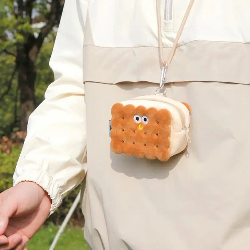 Poop Bag Holder Pet Waste Bag Holder Walking Accessory With Carabiner Clip Cookie Shape Small Pouch For Outdoor Travel Hiking