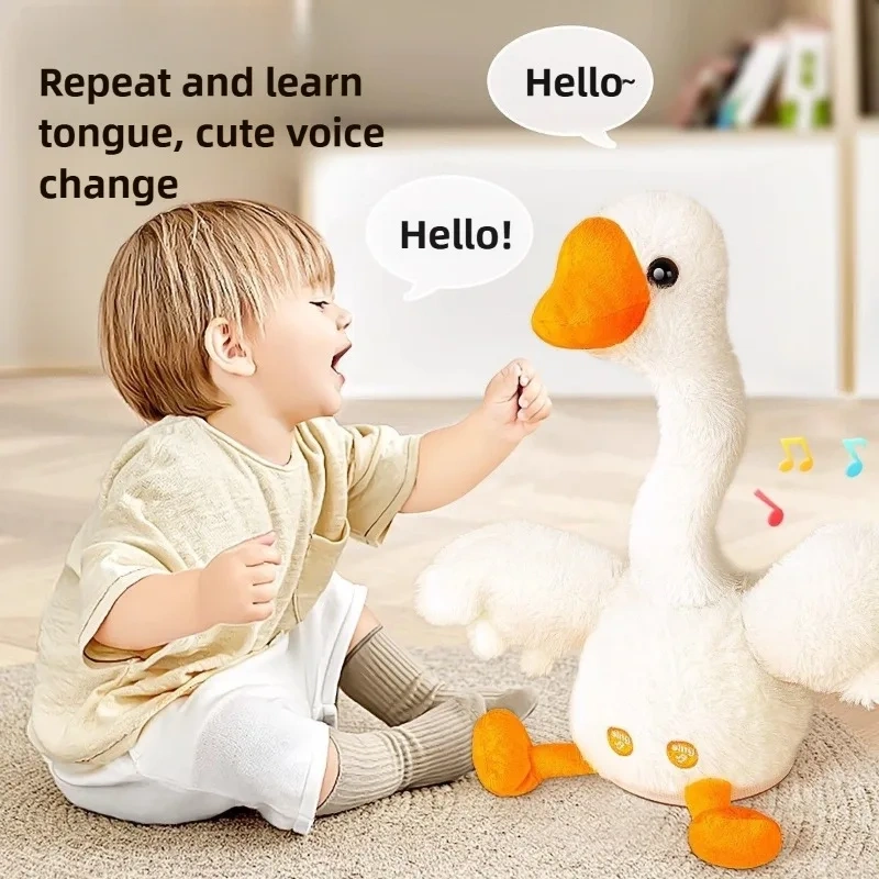 Silly Big White Goose Plush Toy Can Dance The Funny Duck Can Sing Dance PranksToy Great Toy Gift for Children's Birthdays