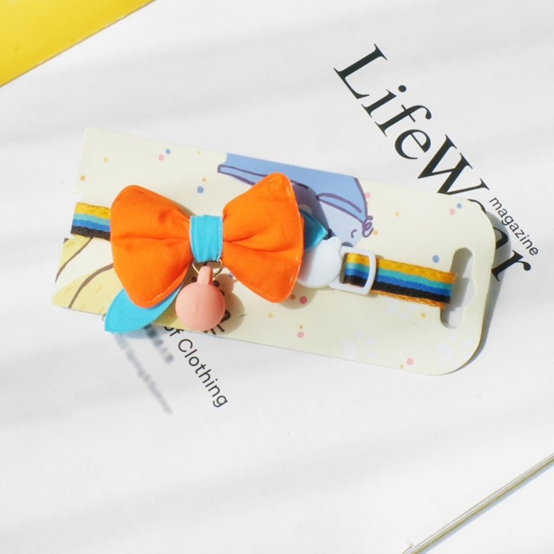 Cat bow collar to prevent suffocation