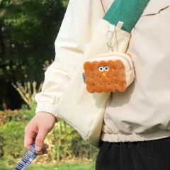 Poop Bag Holder Pet Waste Bag Holder Walking Accessory With Carabiner Clip Cookie Shape Small Pouch For Outdoor Travel Hiking