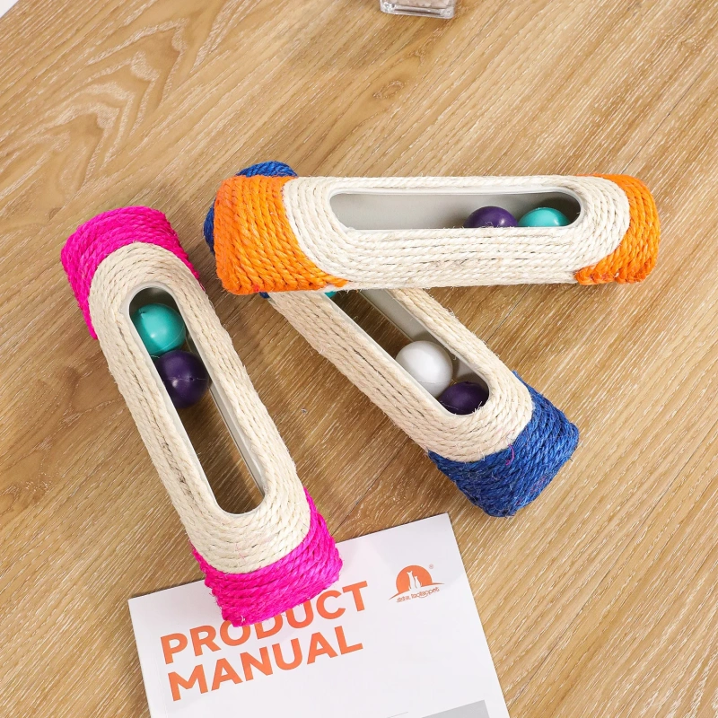 High Quality Eco-Friendly Sisal Scratching Cat Toy Simplicity Style with Interactive Balls for Pet Movement & Exercise