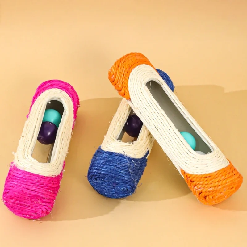 High Quality Eco-Friendly Sisal Scratching Cat Toy Simplicity Style with Interactive Balls for Pet Movement & Exercise