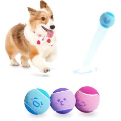 Mini Interactive Pet Tennis Ball High Bounce Durable Rubber Chew Toy for Small Dogs Outdoor Play Training Interactive Puppy Ball