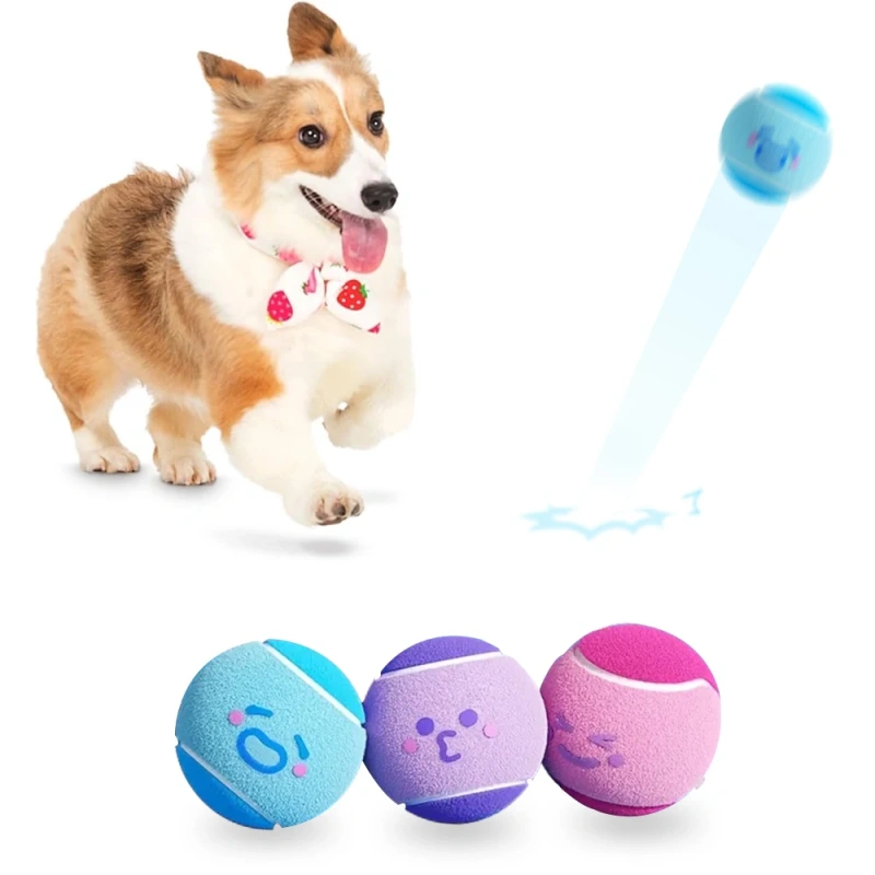 Mini Interactive Pet Tennis Ball High Bounce Durable Rubber Chew Toy for Small Dogs Outdoor Play Training Interactive Puppy Ball