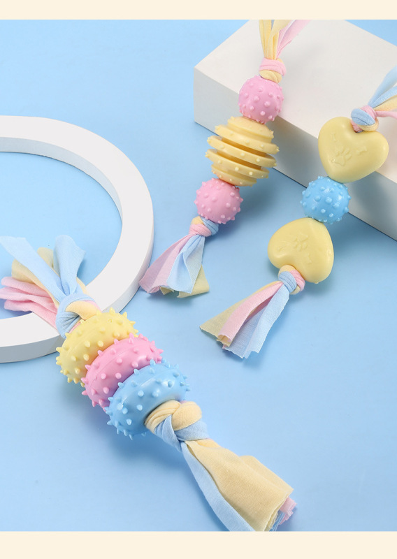 Pet TPR Candy Color Combination Knot Toy