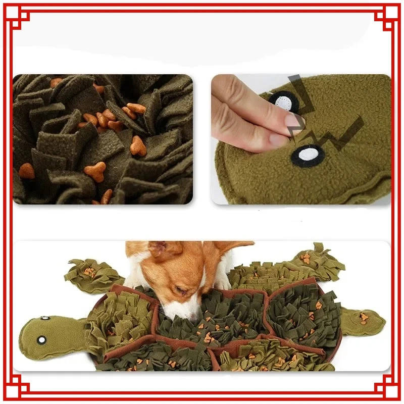 Dog Snuffle Mat Tortoise Shape Pet Slow Feeding Pad Pet Sniffing Mat Dog Training Toys Pet Release Stress Toys Gift for Dogs