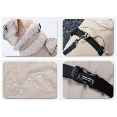 Thick Insulated Dog Coat Waterproof Windproof Winter Apparel Reflective Strips