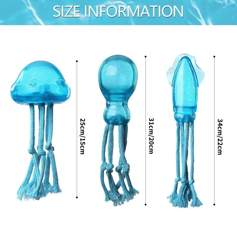 Wholesale TPR Pet Toy Colorful Octopus & Jellyfish Design  Ideal for Fetch and Tug-of-War
