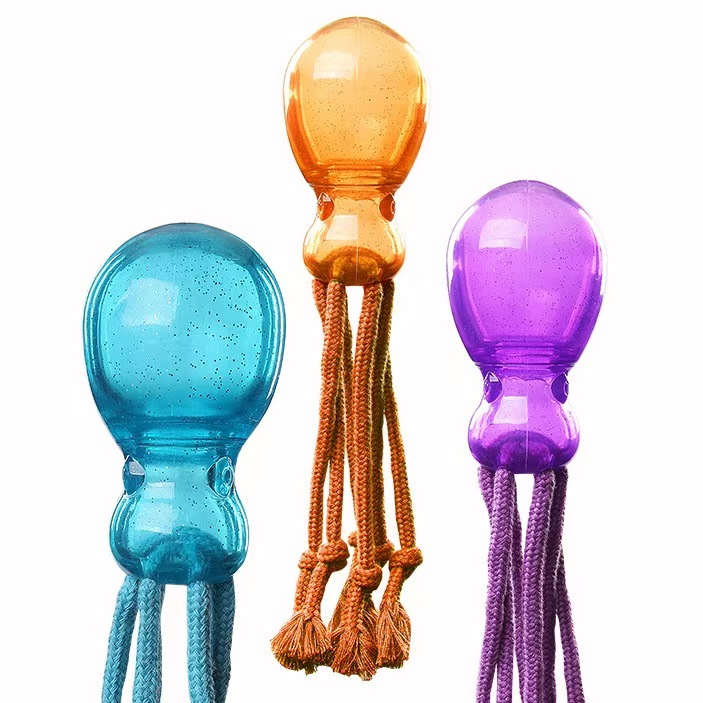 TPR Pet Toy Colorful Octopus & Jellyfish Design  Ideal for Fetch and Tug-of-War