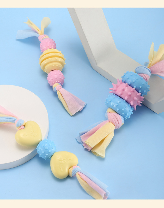 Pet TPR Candy Color Combination Knot Toy