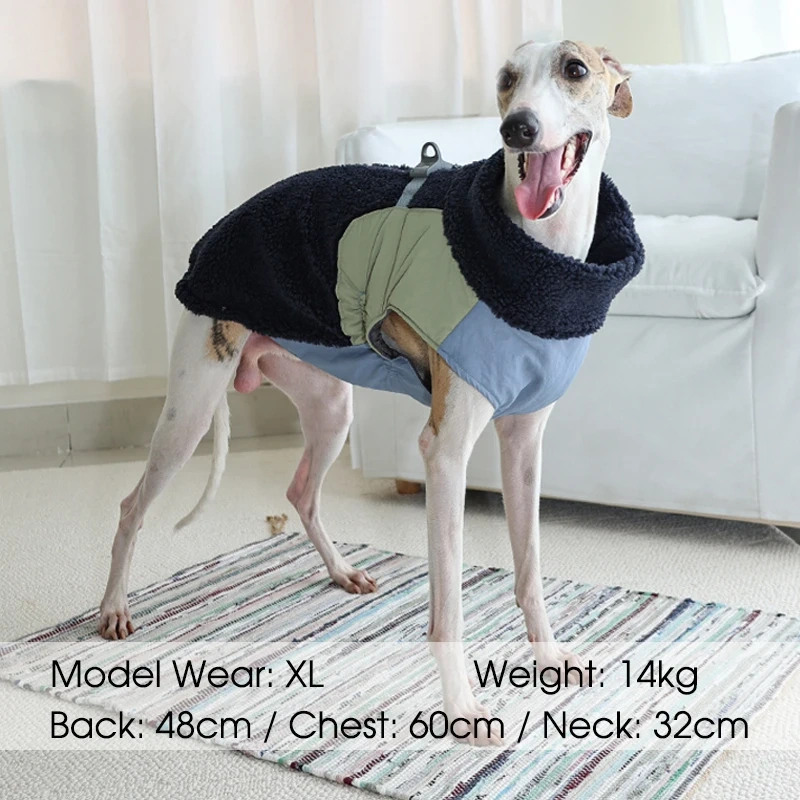 Winter Dog Jacket Vest Lambswool Quilted Winter Warm Dog Coat for Small Large Dogs Zip Up Pet Dog Clothes with Traction Buckle