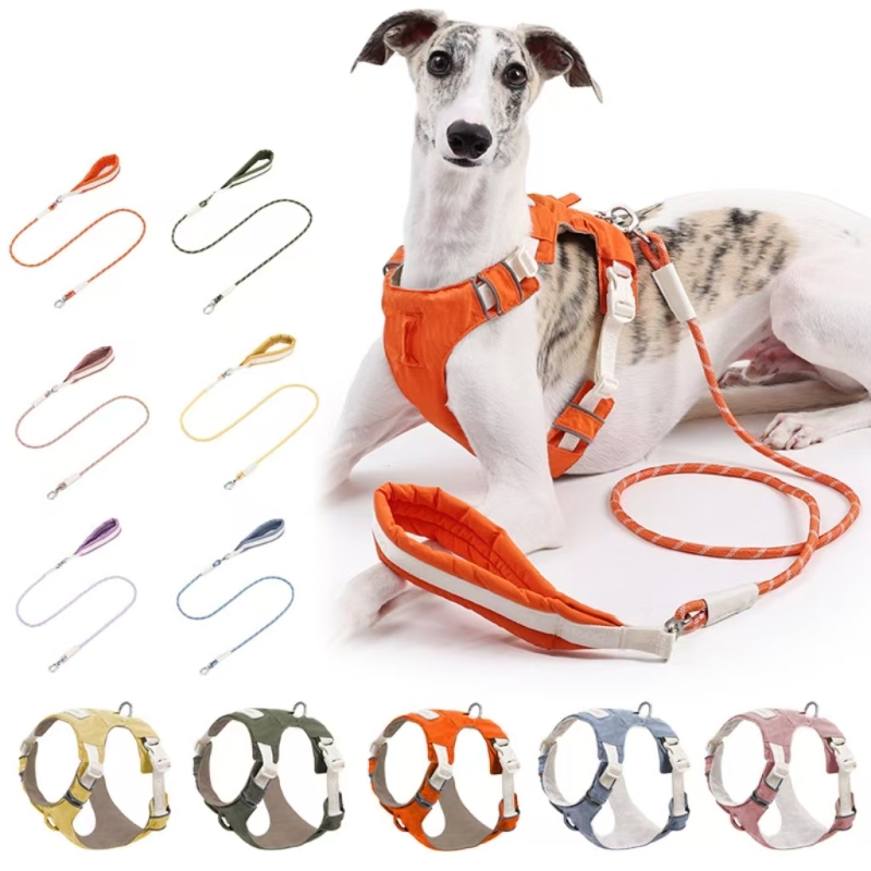 Luxury Nylon Dog Harness Vest Solid Polyester Simple Design Heavy Duty for Walking